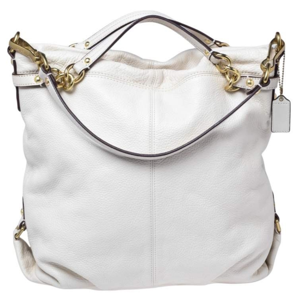 🤍 Coach Brooke Cream Leather Large Shoulder Satchel Bag 🤍